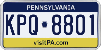 PA license plate KPQ8801