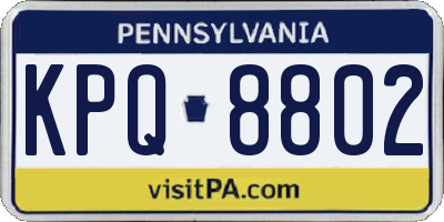 PA license plate KPQ8802