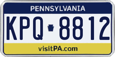 PA license plate KPQ8812