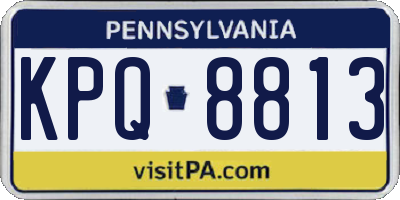 PA license plate KPQ8813