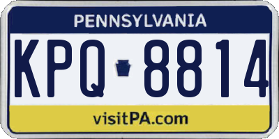 PA license plate KPQ8814