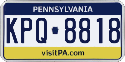 PA license plate KPQ8818