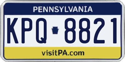 PA license plate KPQ8821