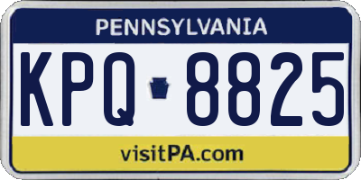 PA license plate KPQ8825