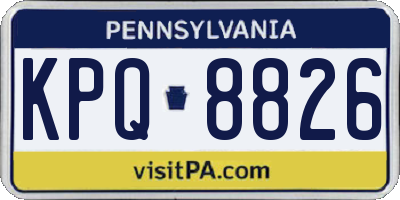 PA license plate KPQ8826
