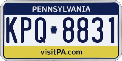 PA license plate KPQ8831