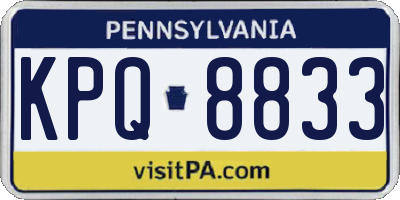 PA license plate KPQ8833