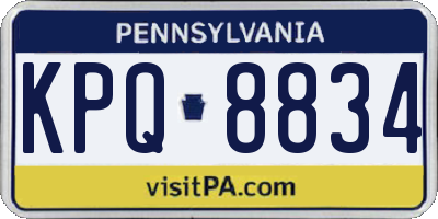 PA license plate KPQ8834