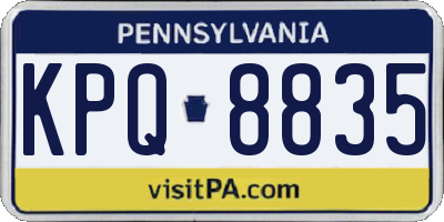 PA license plate KPQ8835