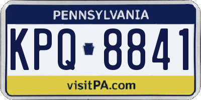 PA license plate KPQ8841
