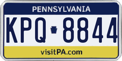 PA license plate KPQ8844