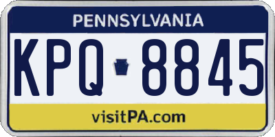 PA license plate KPQ8845
