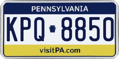 PA license plate KPQ8850