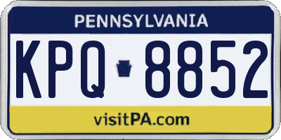 PA license plate KPQ8852