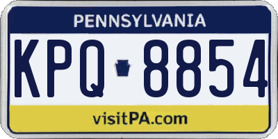 PA license plate KPQ8854