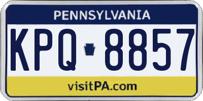 PA license plate KPQ8857