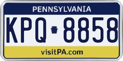 PA license plate KPQ8858