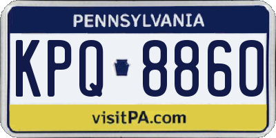 PA license plate KPQ8860