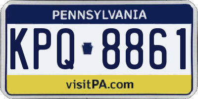 PA license plate KPQ8861