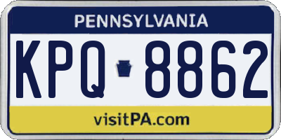PA license plate KPQ8862