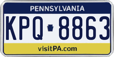 PA license plate KPQ8863