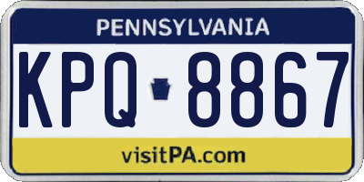 PA license plate KPQ8867