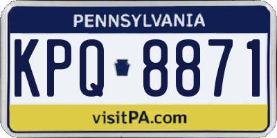 PA license plate KPQ8871