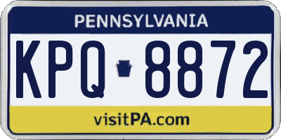 PA license plate KPQ8872