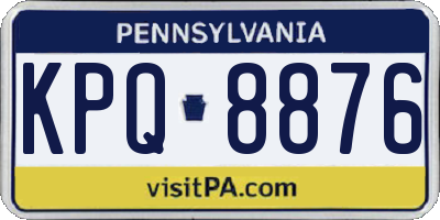 PA license plate KPQ8876