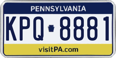 PA license plate KPQ8881
