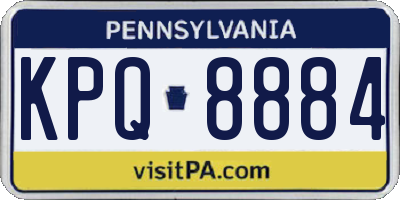 PA license plate KPQ8884