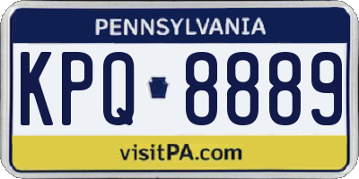 PA license plate KPQ8889