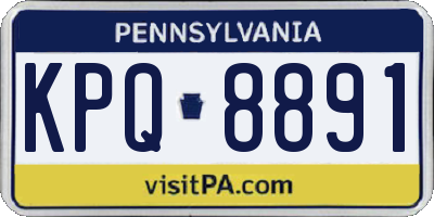 PA license plate KPQ8891