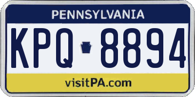 PA license plate KPQ8894