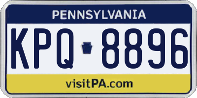 PA license plate KPQ8896