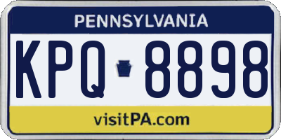 PA license plate KPQ8898