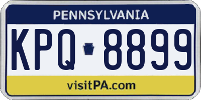 PA license plate KPQ8899