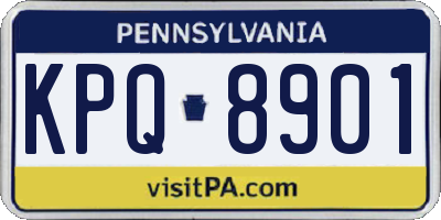 PA license plate KPQ8901