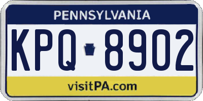 PA license plate KPQ8902