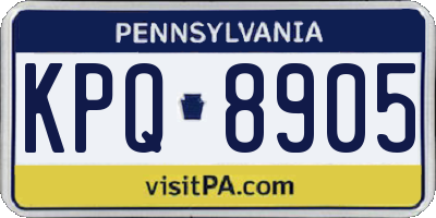 PA license plate KPQ8905