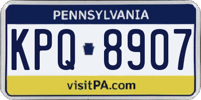 PA license plate KPQ8907