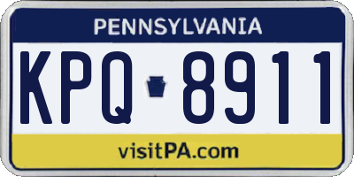 PA license plate KPQ8911