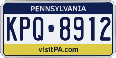 PA license plate KPQ8912