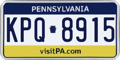 PA license plate KPQ8915