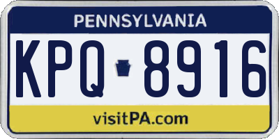 PA license plate KPQ8916