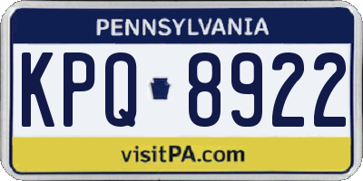 PA license plate KPQ8922