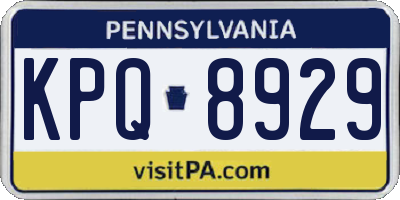 PA license plate KPQ8929
