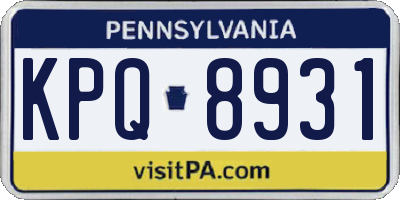 PA license plate KPQ8931