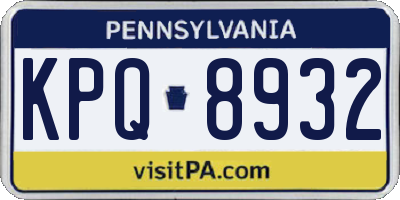 PA license plate KPQ8932