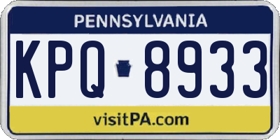 PA license plate KPQ8933